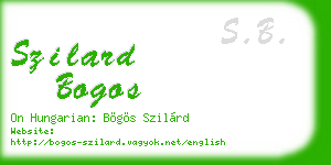 szilard bogos business card